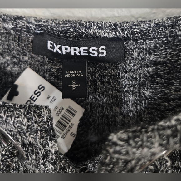 *NWT* Express Black/White Lace-Up Ribbed Bodysuit Festival Dark Academia Edgy, S - Picture 3 of 7